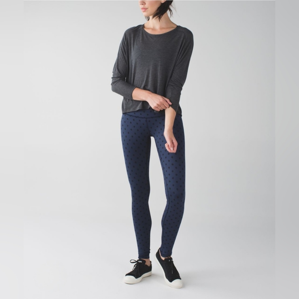Lululemon Athletica Navy Polka Dot Leggings
